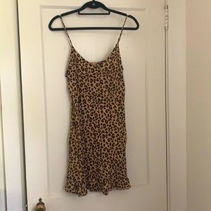 H&M LEOPARD MINI DRESS SZ 8